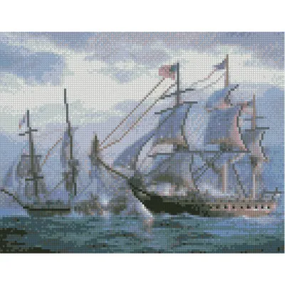 Алмазна мозаїка Човни у неспокійному океані 30x40 см HX331 Алмазна мозаїка Човни у неспокійному океані 30x40 см HX331