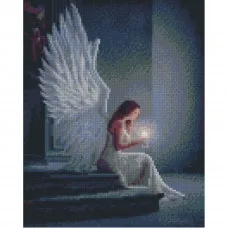 Алмазная мозаика Strateg ПРЕМИУМ Девушка-ангел размером 30х40 см (HX470)
