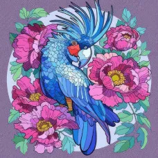  Набор для росписи-антистресс Strateg Попугай в цветах размером 30х30 см (JCEE36805)