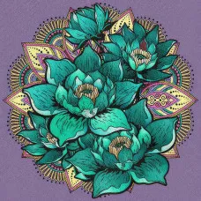  Набор для росписи-антистресс Strateg Цветок лотоса с мандалой размером 30х30 см (JCEE36810)