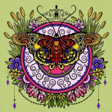  Набор для росписи-антистресс Strateg Мандала бабочки размером 30х30 см (JCEE36818)