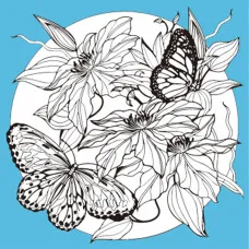 Набір для розпису-антистрес Strateg Метелики над квітами розміром 30х30 см (JCEE37118)