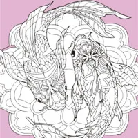 Набор для росписи-антистресс Strateg Две рыбки в танце размером 30х30 см (JCEE37119)