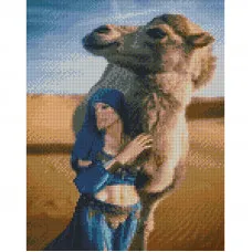 Алмазная мозаика Strateg ПРЕМИУМ Верблюд в Сахаре размером 30х40 см (KB025)