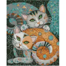 Алмазна картина Strateg ПРЕМІУМ Дивовижні пухнастики розміром 40х50 см (L-263)