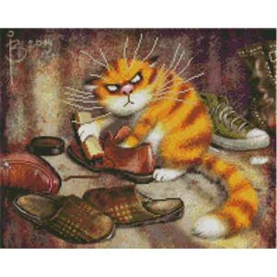 Алмазна картина Strateg ПРЕМІУМ Вусатий злюка розміром 40х50 см (L-296)