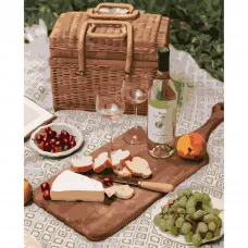 Картини за номерами Strateg ПРЕМІУМ Пікнік з вином з лаком розміром 40х50 см VA-3667