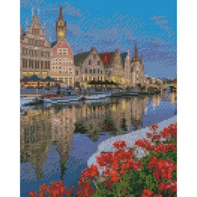 Алмазна мозаїка Strateg ПРЕМІУМ Прага восени розміром 30х40 см HX450