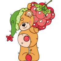 Картина за номерами "Ведмедик з малинкою" 30х40 см SS-6440