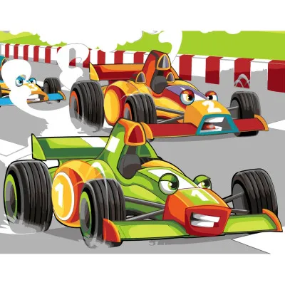 Картина за номерами "Перегони шалених гонщиків" 30х40 см SS-6453