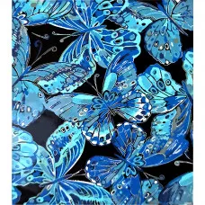 Картина за номерами Strateg ПРЕМІУМ Сині метелики розміром 30х40 см (SS-6476)