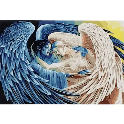 Картина за номерами Strateg ПРЕМІУМ Поэднання ангелів розміром 30х40 см (SS-6509)