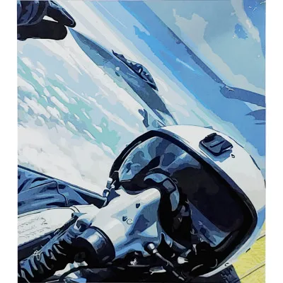 Картина за номерами Strateg ПРЕМІУМ Привид Києва в небі розміром 30х40 см (SS-6570)