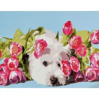 Картина за номерами Strateg ПРЕМІУМ Трояндове щастя розміром 30х40 см (SS1155)