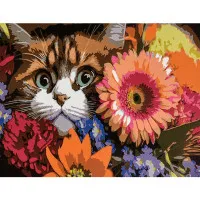 Картина за номерами Strateg ПРЕМІУМ Мрійлива киця розміром 30х40 см (SS1159)