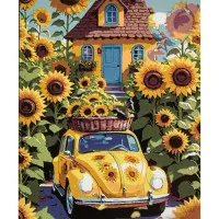 Картина за номерами Strateg ПРЕМІУМ Ранок в селі розміром 30х40 см (SS1162)