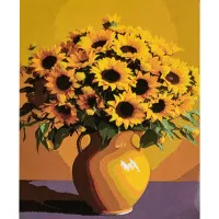 Картина за номерами Strateg ПРЕМІУМ Соняшники розміром 30х40 см (SS1164)