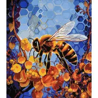 Картина за номерами Strateg ПРЕМІУМ Бурштинові соти розміром 30х40 см (SS1168)