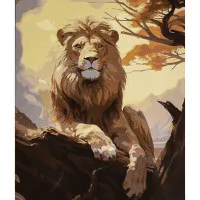 Картина за номерами Strateg ПРЕМІУМ Цар звірів розміром 30х40 см (SS1182)