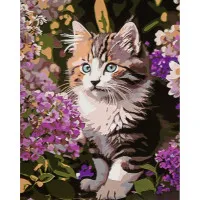 Картина за номерами Strateg ПРЕМІУМ Мурчик розміром 30х40 см (SS1194)