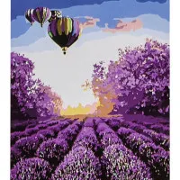 Картина за номерами Strateg ПРЕМІУМ Лавандове поле розміром 30х40 см (SS1203)