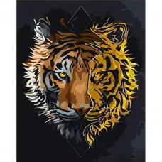 Картина по номерам Strateg ПРЕМИУМ Тигр с лаком размером 30х40 см (SS6812)
