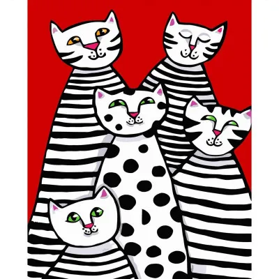 Квинтет котиків 30х40 см SV-0018