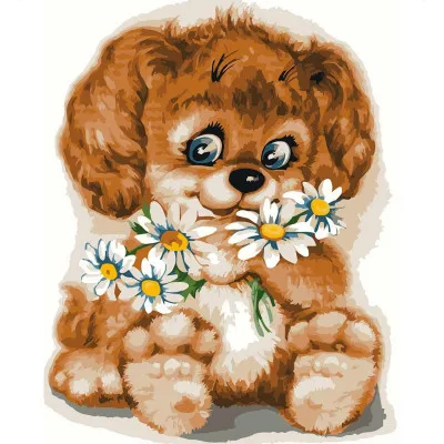 Картина по номерам Милый песик 30х40 см SV-0028