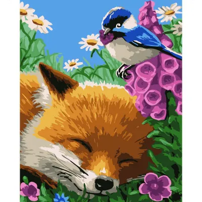 Картина по номерам Лис на отдыхе 30х40 см SV-0039