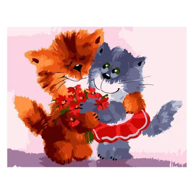 Картина по номерам Пара котиков 30х40 см SV-0061