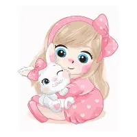 Картина за номерами Дівчинка із зайчиком 30х40 см SV-0097