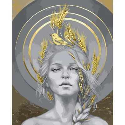 Картина по номерам Девушка с колосками 40х50 см SY6025 Картина по номерам Девушка с колосками 40х50 см SY6025