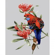 Картина по номерам Попугай в цветах 40х50 см SY6035