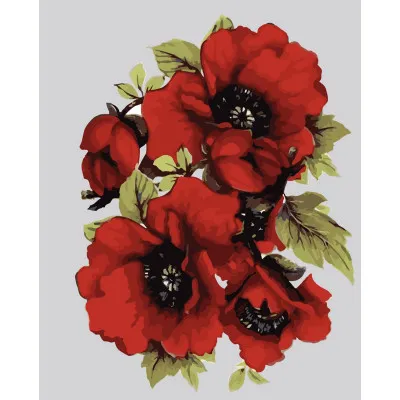 Картина за номерами Червоні маки 40х50 см SY6036