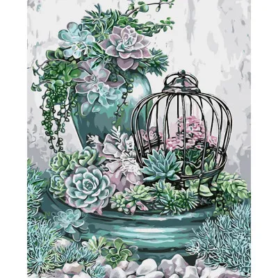 Картина по номерам Зеленый натюрморт 40х50 см SY6042 Картина по номерам Зеленый натюрморт 40х50 см SY6042