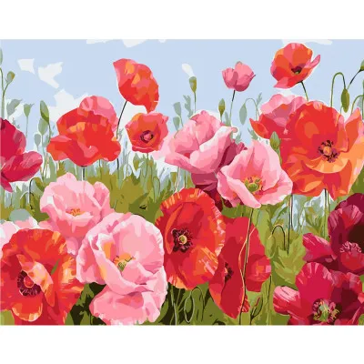 Картина за номерами Поле маків 40х50 см SY6051 Картина за номерами Поле маків 40х50 см SY6051