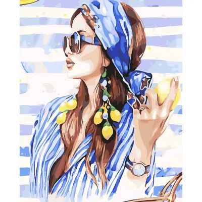 Картина по номерам Девушка в платочке 40х50 см SY6104 Картина по номерам Девушка в платочке 40х50 см SY6104