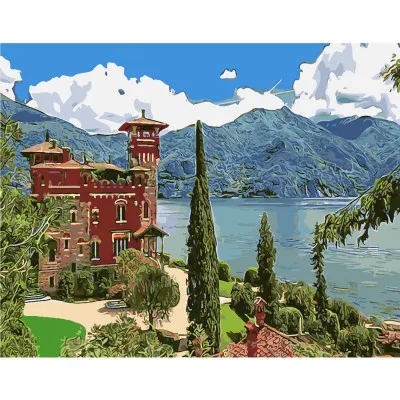 Картина по номерам Дом среди гор 40х50 см SY6125