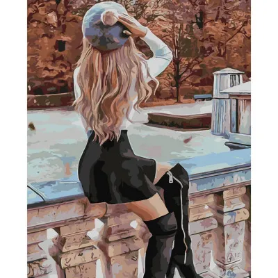 Картина за номерами Дівчина у береті 40х50 см SY6309