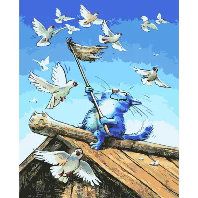 Картина по номерам Котик на крыше 40х50 см SY6352