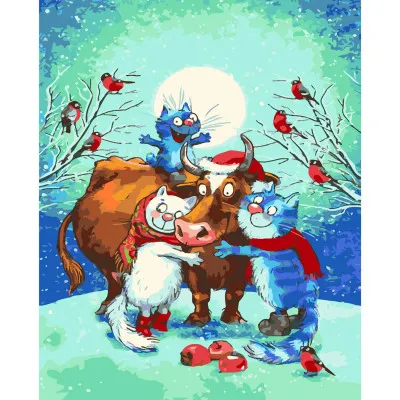 Картина за номерами Друзі під місяцем 40х50 см SY6356 Картина за номерами Друзі під місяцем 40х50 см SY6356