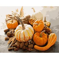 Картина за номерами Strateg ПРЕМІУМ Відтінки золотого в кабаках з лаком розміром 40х50 см SY6582