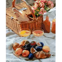 Картина за номерами Strateg ПРЕМІУМ Романтика пікніку з лаком розміром 40х50 см (SY6663)