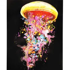 Картина по номерам Strateg ПРЕМИУМ Цветная медуза с лаком размером 40х50 см (SY6685)