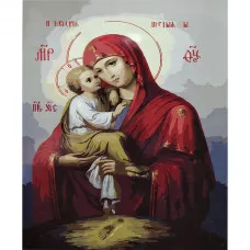 Картина по номерам Strateg ПРЕМИУМ Почаевская Икона с лаком размером 40х50 см (SY6697)
