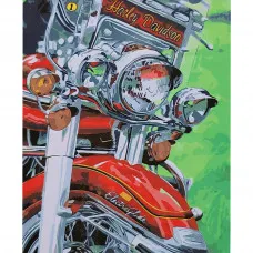 Картина по номерам Strateg ПРЕМИУМ Фото Harley с лаком размером 40х50 см (SY6706)