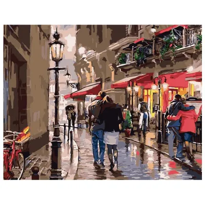 Картина за номерами Прогулянка старим містом 40х50 см VA-0010 Картина за номерами Прогулянка старим містом 40х50 см VA-0010