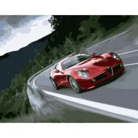 Картина за номерами Червона Альфа Ромео Strateg з лаком розміром 40х50 см (VA-0558)