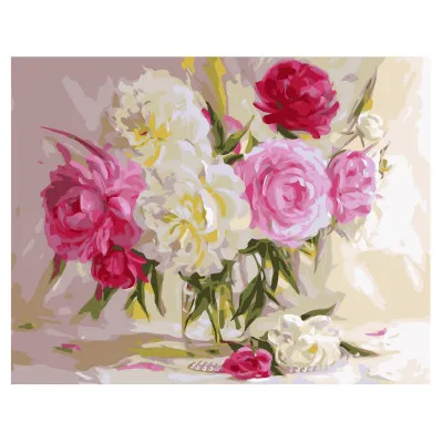 Картина по номерам Акварельный букет пионов 40х50 см VA-0620