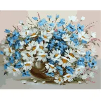 Картина за номерами Букет волошок з ромашками 40х50 см VA-0668